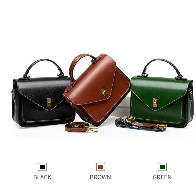 Women’s Genuine Leather Postman Crossbody Shoulder Tote Bag in Elegant
