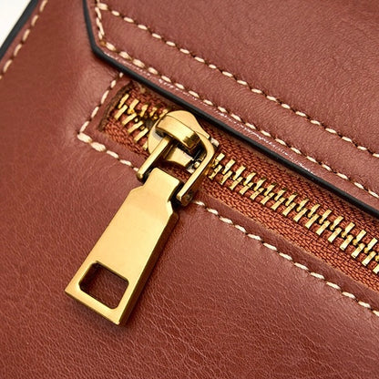 Women’s Genuine Leather Postman Crossbody Shoulder Tote Bag in Elegant