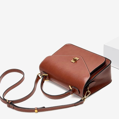 Women’s Genuine Leather Postman Crossbody Shoulder Tote Bag in Elegant