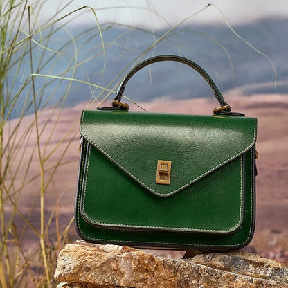 Women’s Genuine Leather Postman Crossbody Shoulder Tote Bag in Elegant