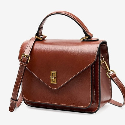 Women’s Genuine Leather Postman Crossbody Shoulder Tote Bag in Elegant