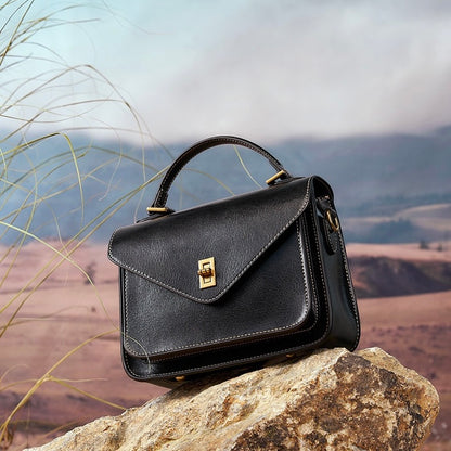 Women’s Genuine Leather Postman Crossbody Shoulder Tote Bag in Elegant