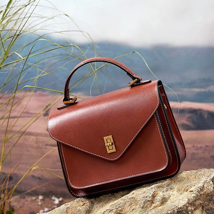 Women’s Genuine Leather Postman Crossbody Shoulder Tote Bag in Elegant