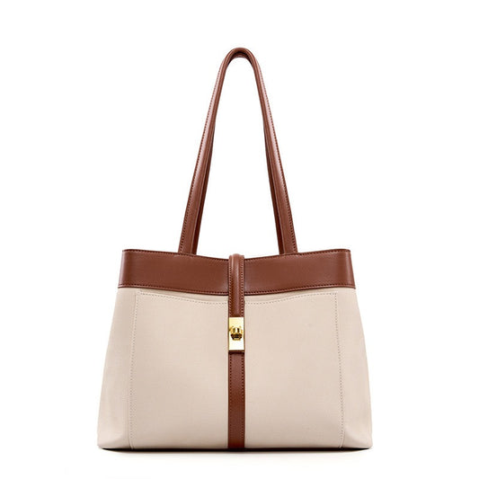 Women's Genuine Leather Dune & Saddle Tote Bag