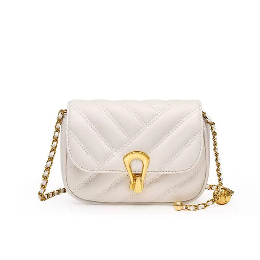 Women’s Genuine Leather Mini Chain Shoulder Bag – 2025 Summer Luxe Edition