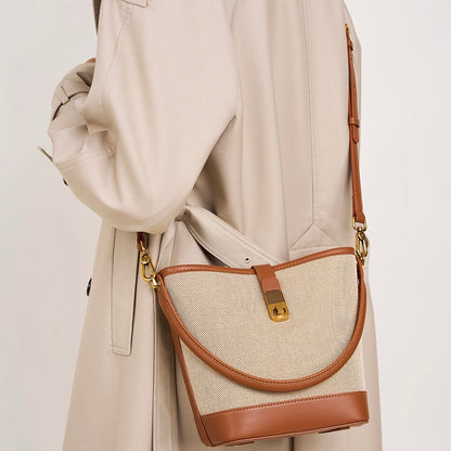 Niche Commuter Color Block Woven Shoulder Bag