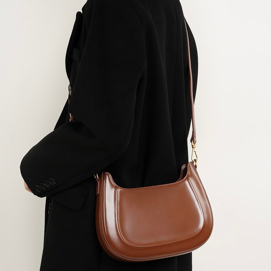 Vintage-Umhängetasche aus echtem Leder für Damen