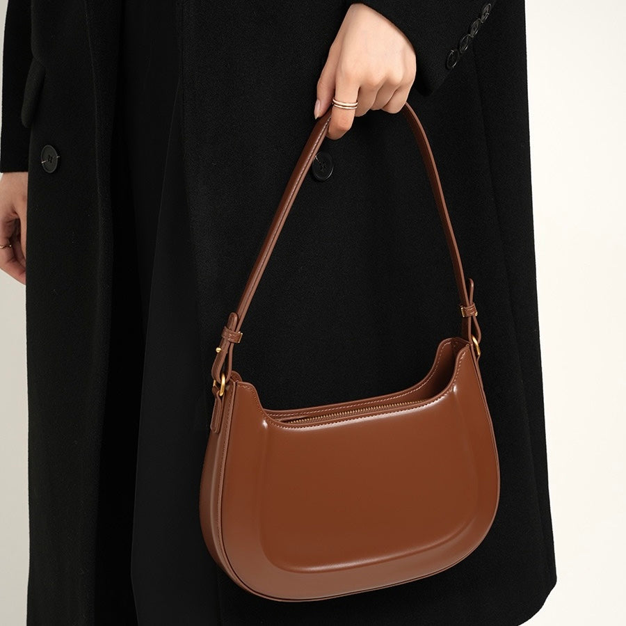 Vintage-Umhängetasche aus echtem Leder für Damen