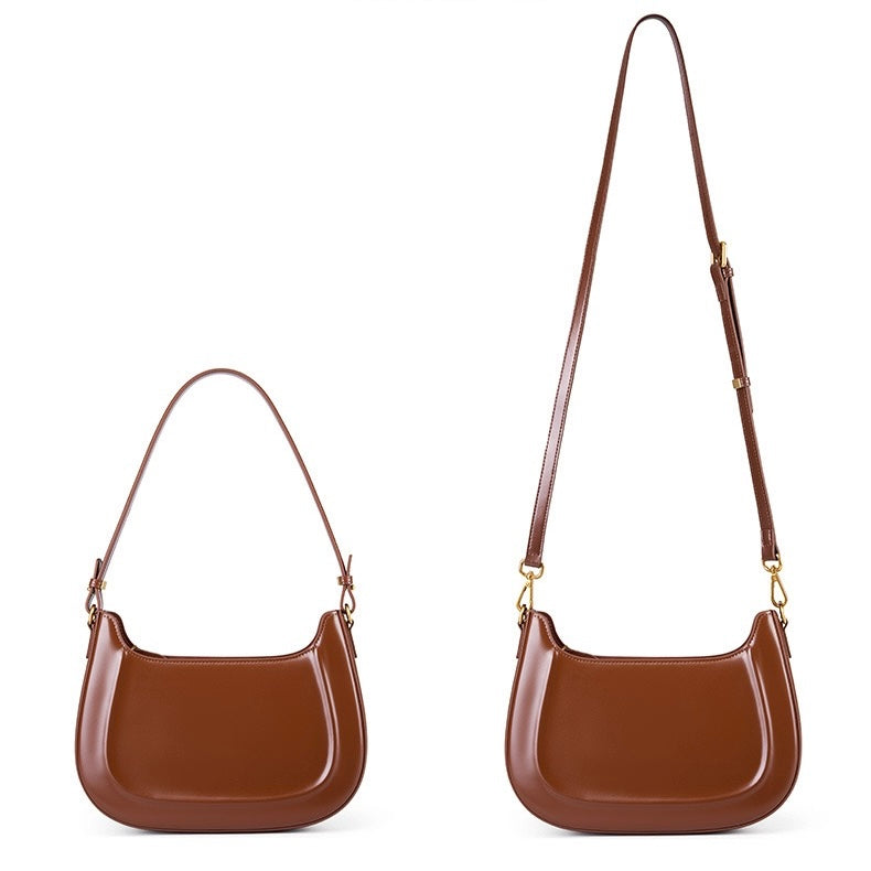 Vintage-Umhängetasche aus echtem Leder für Damen