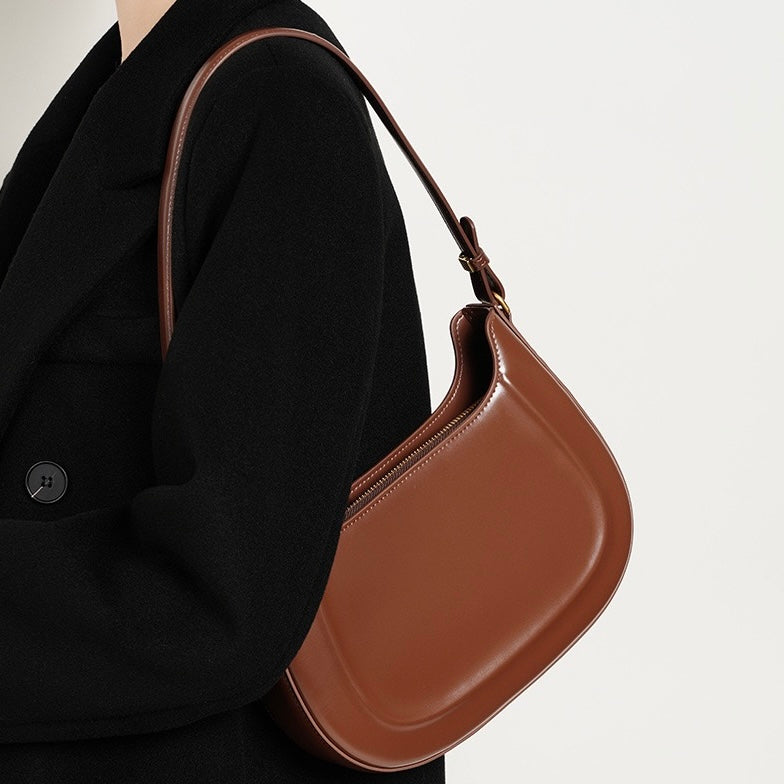 Vintage-Umhängetasche aus echtem Leder für Damen