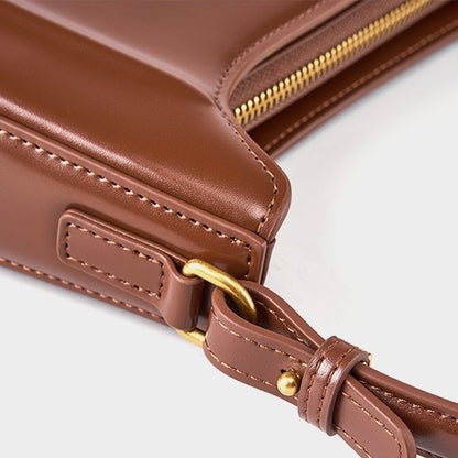 Vintage-Umhängetasche aus echtem Leder für Damen