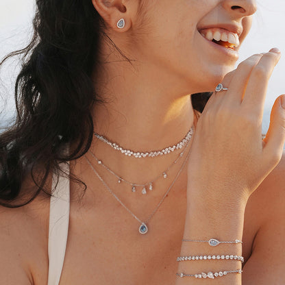 قلادة دمعة حورية البحر الزرقاء المحيطية