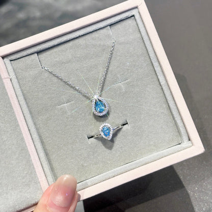 قلادة دمعة حورية البحر الزرقاء المحيطية