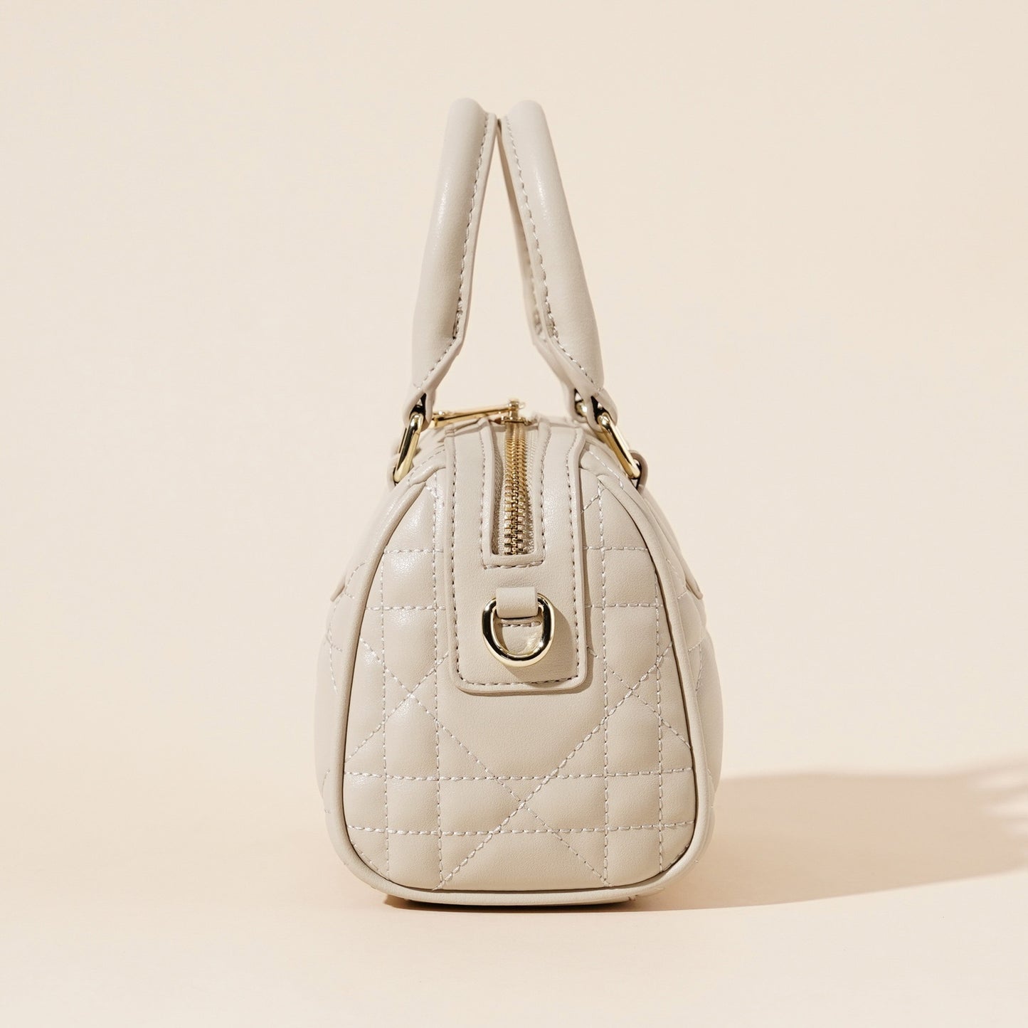 Damen-Boston-Clutch aus echtem Leder, gesteppt