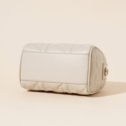 Damen-Boston-Clutch aus echtem Leder, gesteppt