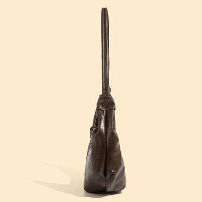 Women's Genuine Leather Half-Moon Dumpling Handbag