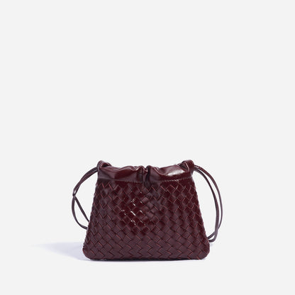 Women's Genuine Leather Sheepskin Woven Exquisite Ladies Crossbody Bag