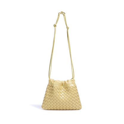 Women's Genuine Leather Sheepskin Woven Exquisite Ladies Crossbody Bag