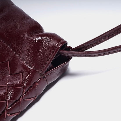 Women's Genuine Leather Sheepskin Woven Exquisite Ladies Crossbody Bag