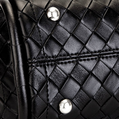 Premium Leather Woven Large Capacity Versatile Tote Crossbody Basket Bag