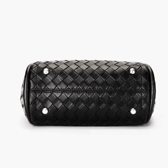 Premium Leather Woven Large Capacity Versatile Tote Crossbody Basket Bag