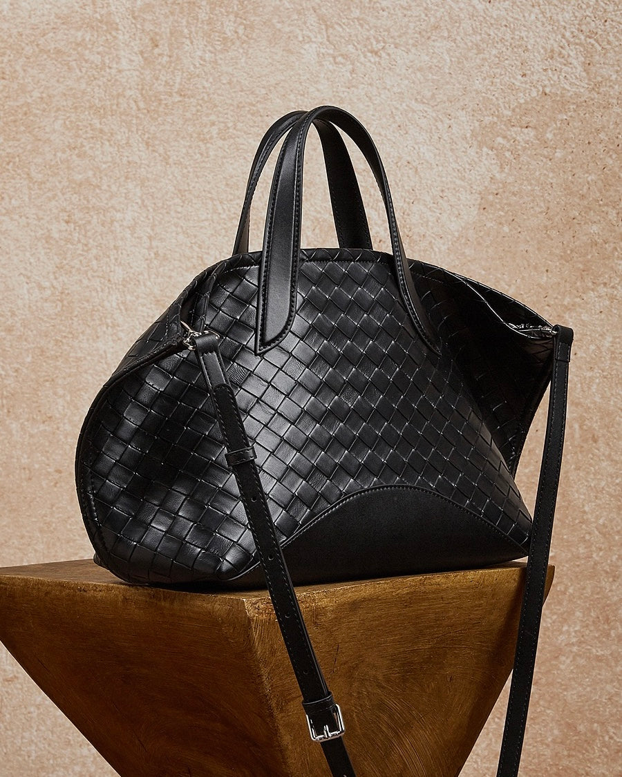 Bolso tejido de cuero genuino Aura para mujer