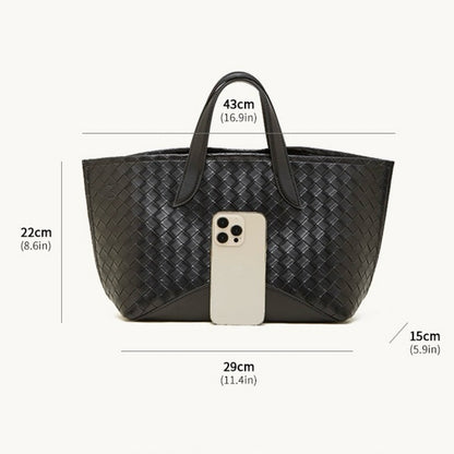 Bolso tejido de cuero genuino Aura para mujer