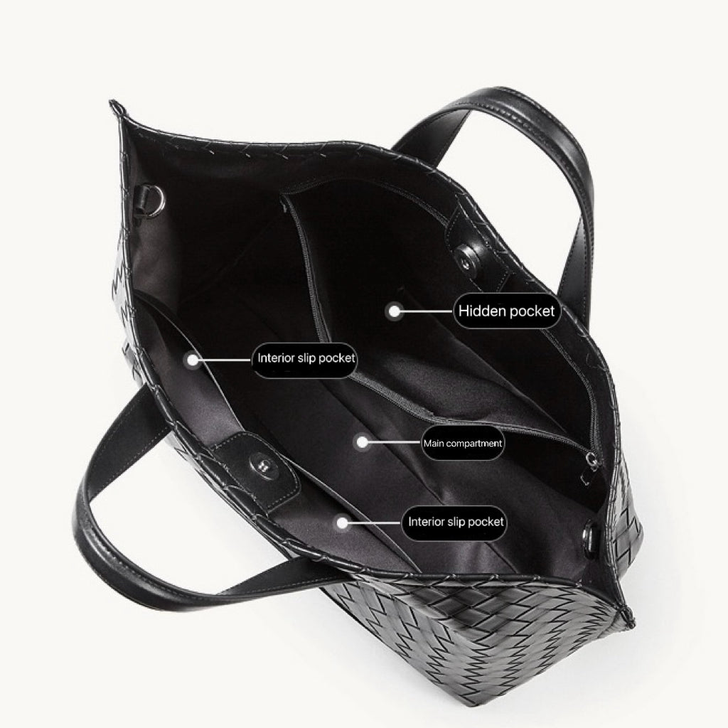 Bolso tejido de cuero genuino Aura para mujer