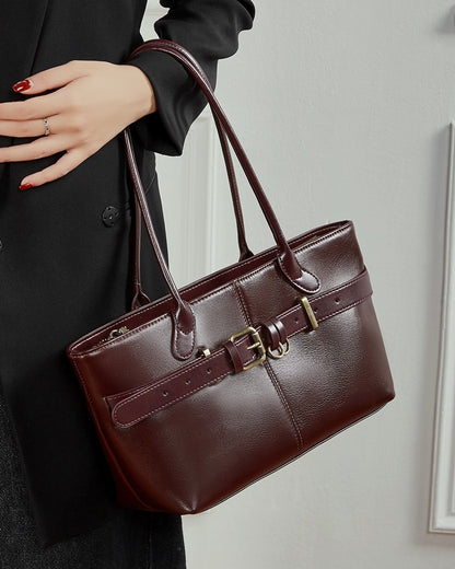 Bolso Tote con Cinturón de Cuero Genuino Ash Etéreo para Mujer