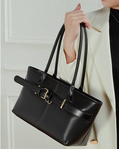 Bolso Tote con Cinturón de Cuero Genuino Ash Etéreo para Mujer