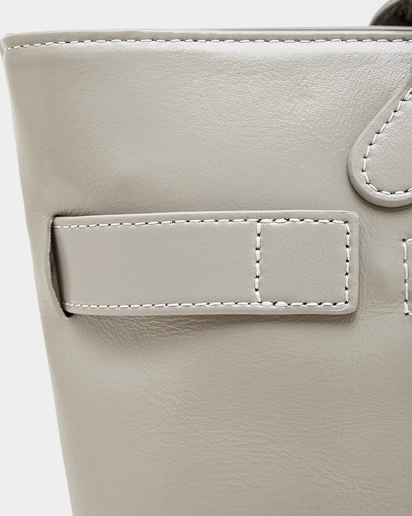 Bolso Tote con Cinturón de Cuero Genuino Ash Etéreo para Mujer