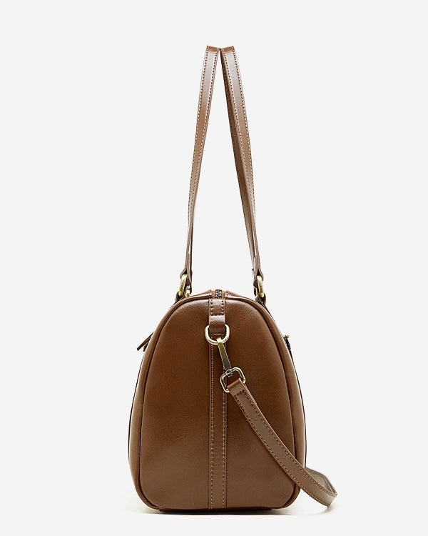 Bolso bandolera de cuero color castaño para mujer