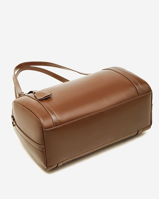 Bolso bandolera de cuero color castaño para mujer