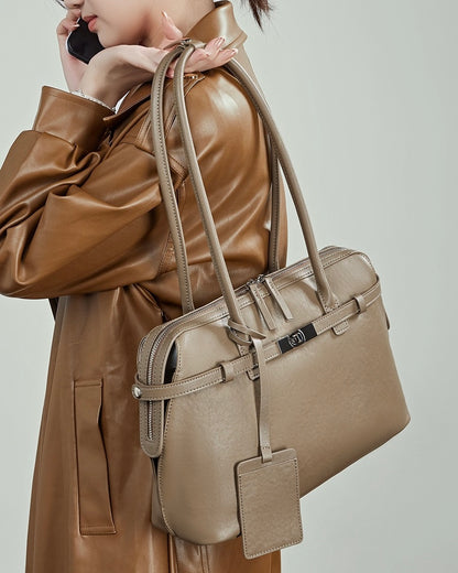 Bolso Tote Estructurado de Cuero Genuino Eclipse para Mujer