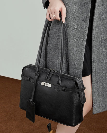 Bolso Tote Estructurado de Cuero Genuino Eclipse para Mujer