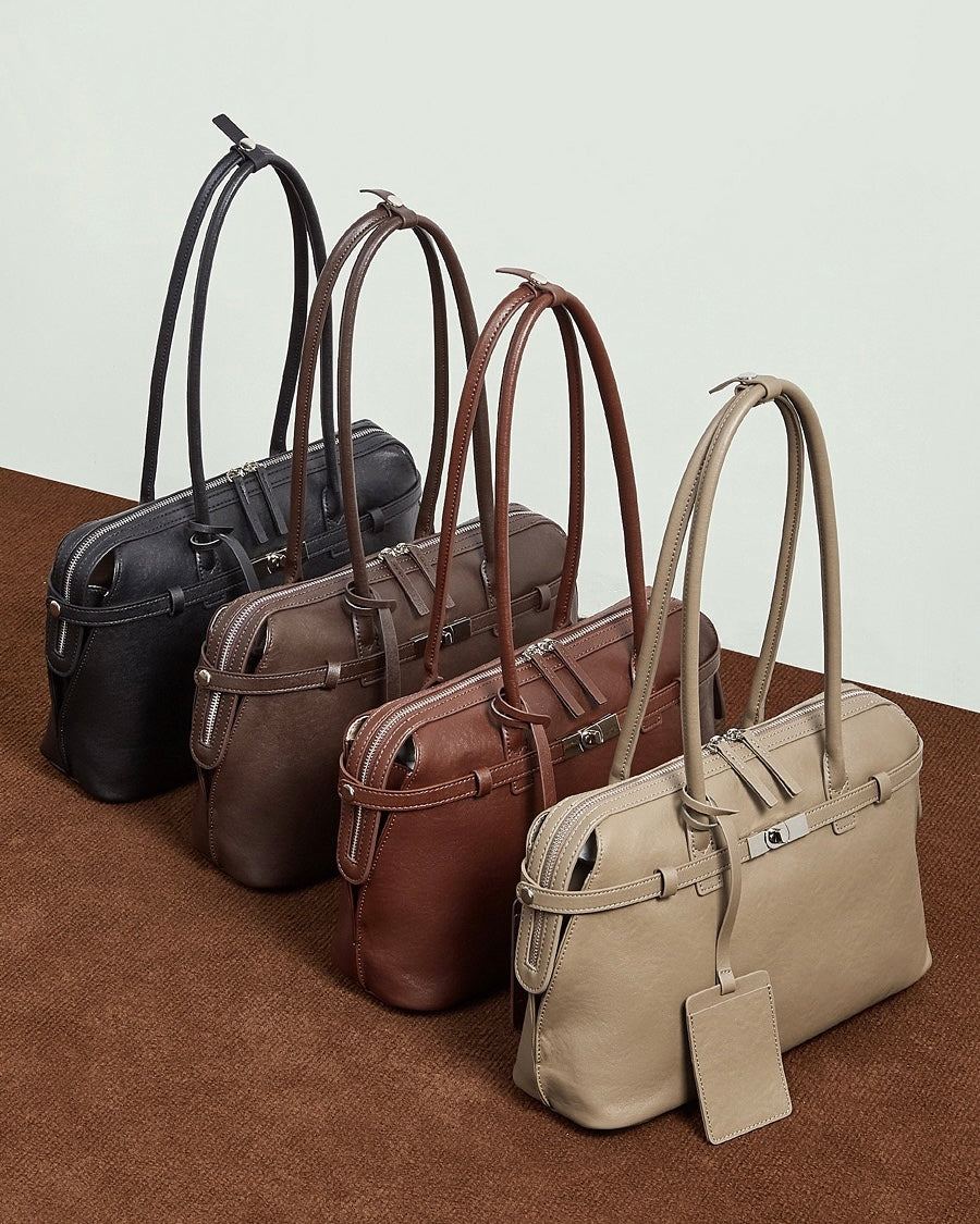 Bolso Tote Estructurado de Cuero Genuino Eclipse para Mujer