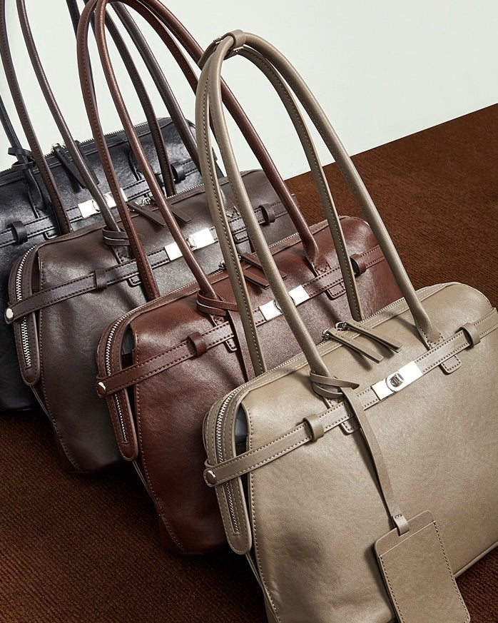 Bolso Tote Estructurado de Cuero Genuino Eclipse para Mujer