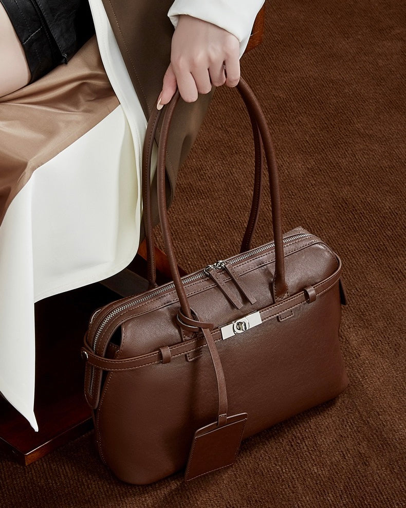 Bolso Tote Estructurado de Cuero Genuino Eclipse para Mujer