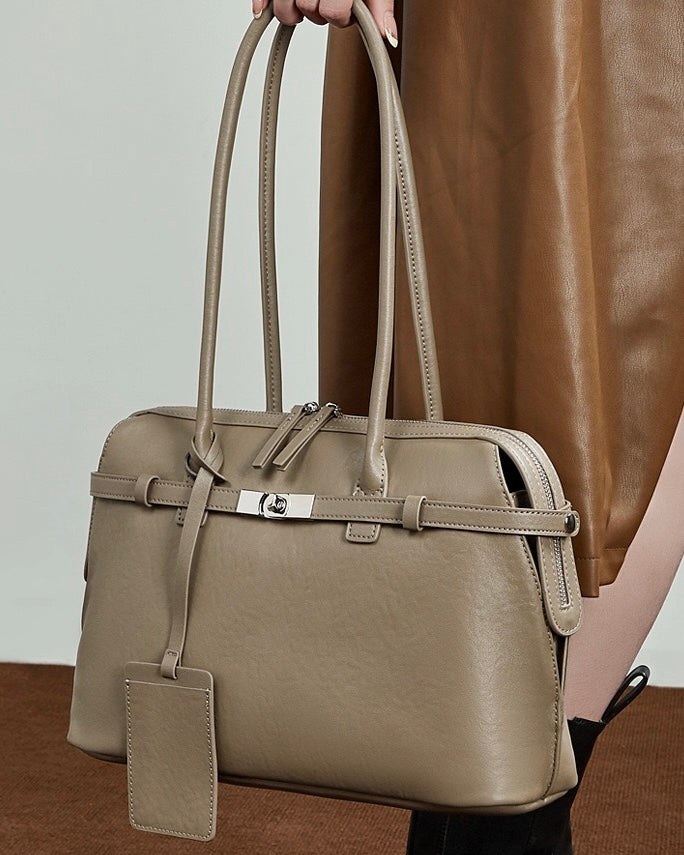 Bolso Tote Estructurado de Cuero Genuino Eclipse para Mujer