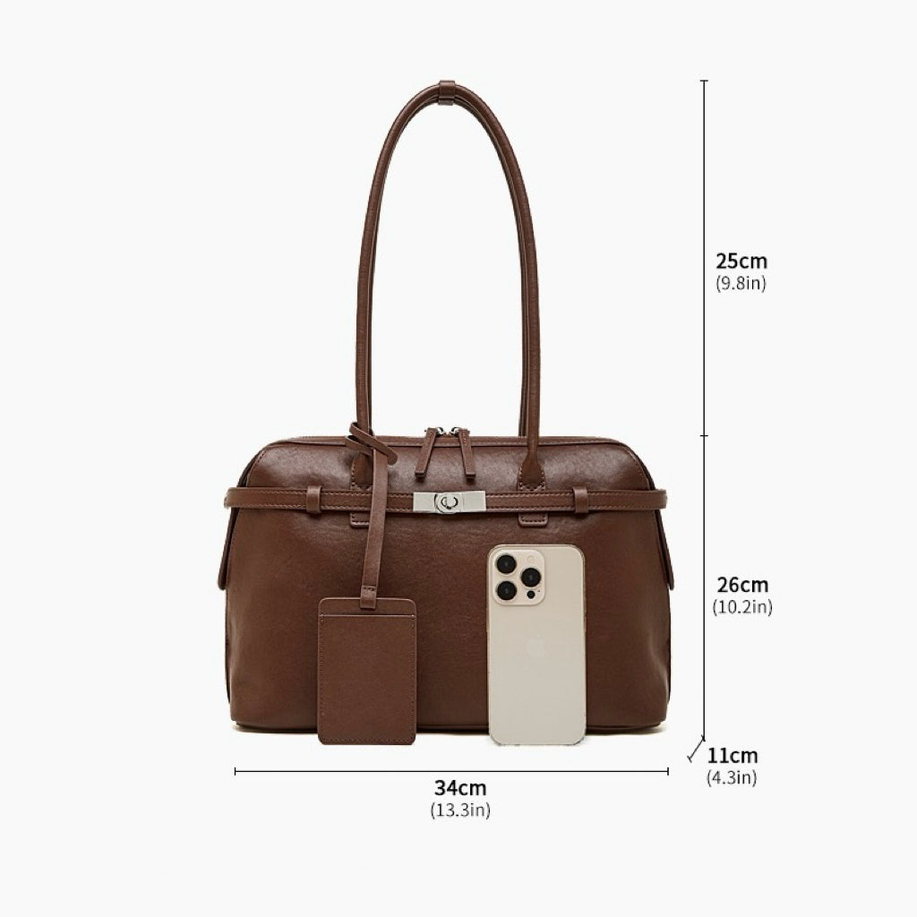 Bolso Tote Estructurado de Cuero Genuino Eclipse para Mujer