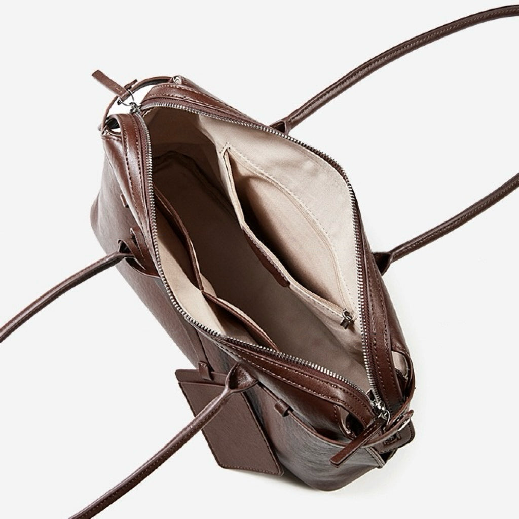 Bolso Tote Estructurado de Cuero Genuino Eclipse para Mujer