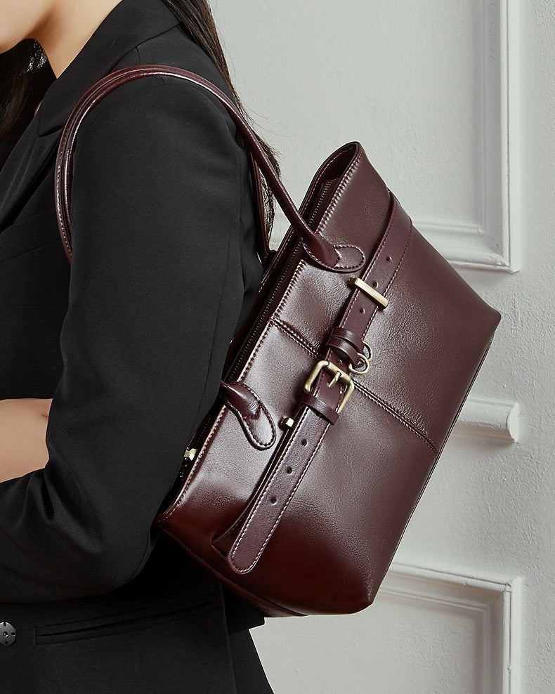 Bolso Tote con Cinturón de Cuero Genuino Ash Etéreo para Mujer