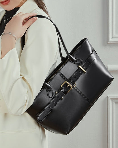 Bolso Tote con Cinturón de Cuero Genuino Ash Etéreo para Mujer