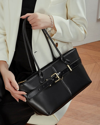 Bolso Tote con Cinturón de Cuero Genuino Ash Etéreo para Mujer