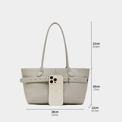 Bolso Tote con Cinturón de Cuero Genuino Ash Etéreo para Mujer