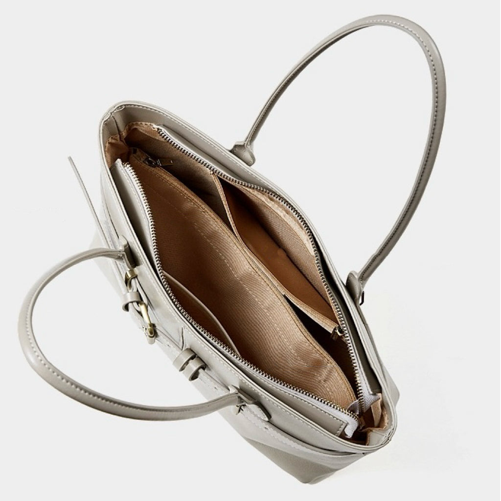 Bolso Tote con Cinturón de Cuero Genuino Ash Etéreo para Mujer