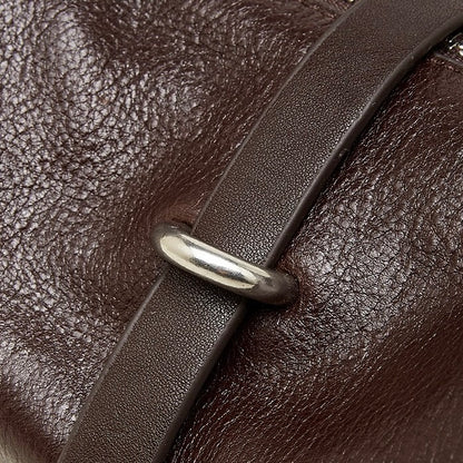 Bolso Hobo Retro de Cuero Genuino en Forma de Media Luna para Mujer