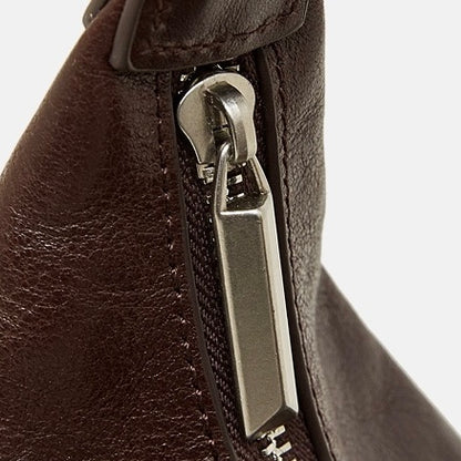 Bolso Hobo Retro de Cuero Genuino en Forma de Media Luna para Mujer