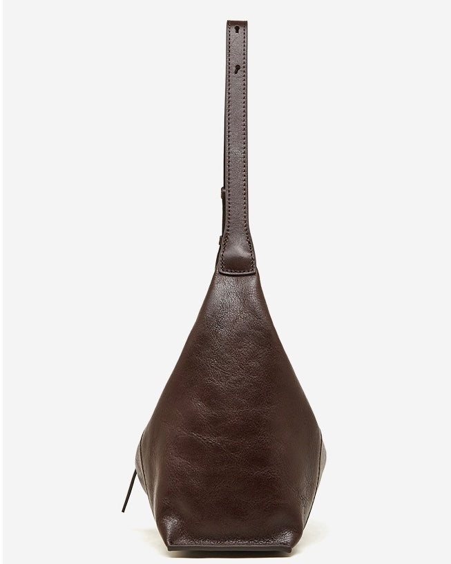 Bolso Hobo Retro de Cuero Genuino en Forma de Media Luna para Mujer