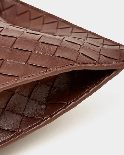 Bolso Tote de Cuero Trenzado con Hebilla para Mujer Noir